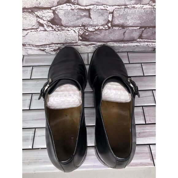 OGGI Black Leather Monk Strap Loafers Dress Shoes Men Sz 9M US/42EU - Picture 7 of 16